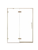 Душевая дверь в нишу Veconi Premium Alassio G 120x200, профиль брашированное золото, стекло прозрачное