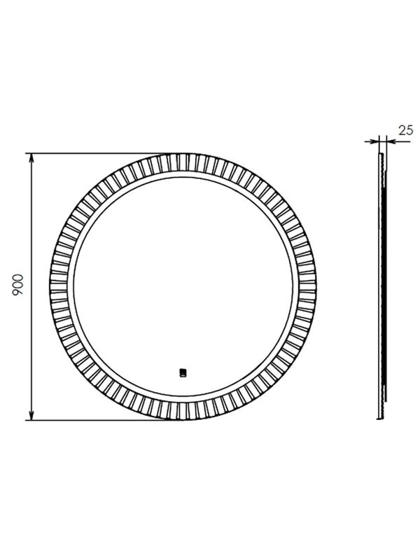 Зеркало круглое Comforty Мадрид 90 сенсорное, с подсветкой, белый глянец