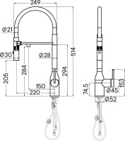 Смеситель для кухни Paulmark Magneto One Ma213188-AN антрацит Смеситель для кухни Paulmark Magneto One Ma213188-AN антрацит