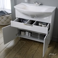 Тумба с раковиной Alavann Monaco 80 напольная, белая
