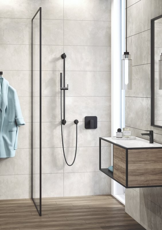 Встраиваемый смеситель для душа и ванны Kludi Pure&Style 406553975 черный матовый, с внутренней частью 88011