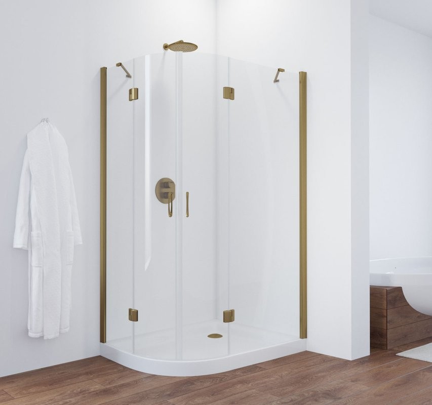 Душевой уголок Vegas Glass AFS-F 110*100 05 01 R профиль бронза, стекло прозрачное