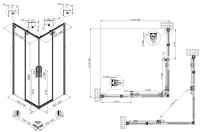 Душевой уголок Vincea Ultima VSS-7UL8080CL 80х80 см, профиль хром, стекло прозрачное