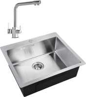 Комплект Мойка Zorg Inox R 5951 + Смеситель MEGA Life MG-TK06 хром