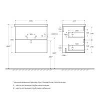 Мебель для ванной комнаты BelBagno Due 60 ручки хром полированный, bianco lucido