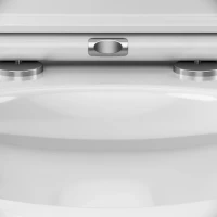 Комплект Унитаз подвесной AM.PM Gem C901700SC безободковый, с микролифтом + Звукоизоляция Geberit + Инсталляция Duofix Delta 458.149.21.1 с кнопкой смыва, хром