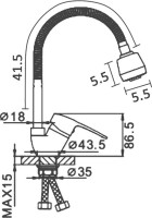 Смеситель для кухни Frap H02 F4302-B с гибким изливом