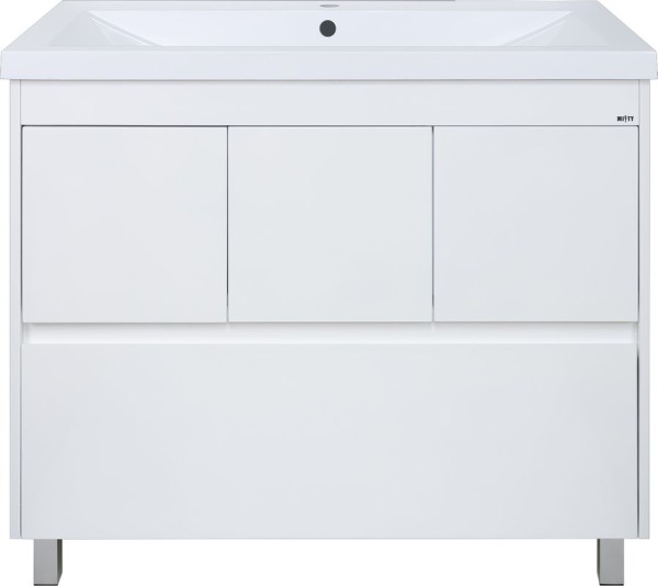 Тумба с раковиной Misty Алиса 100 напольная, белая