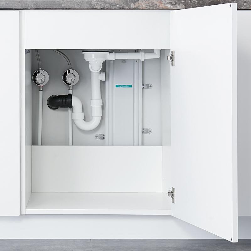 Комплект Смеситель Hansgrohe Talis M51 73851000 хром + Фартук черный