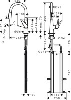 Комплект Смеситель Hansgrohe Talis M51 73851000 хром + Фартук черный
