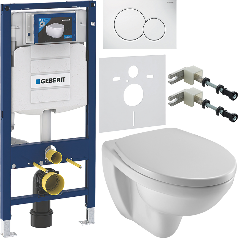 Комплект Унитаз подвесной Jacob Delafon Patio + Крышка E4267 + Инсталляция Geberit Duofix UP 320 111.300.00.5 + Кнопка Sigma 01 115.770.11.5 белая + Крепления 111.815.00.1 к стене + Звукоизоляция