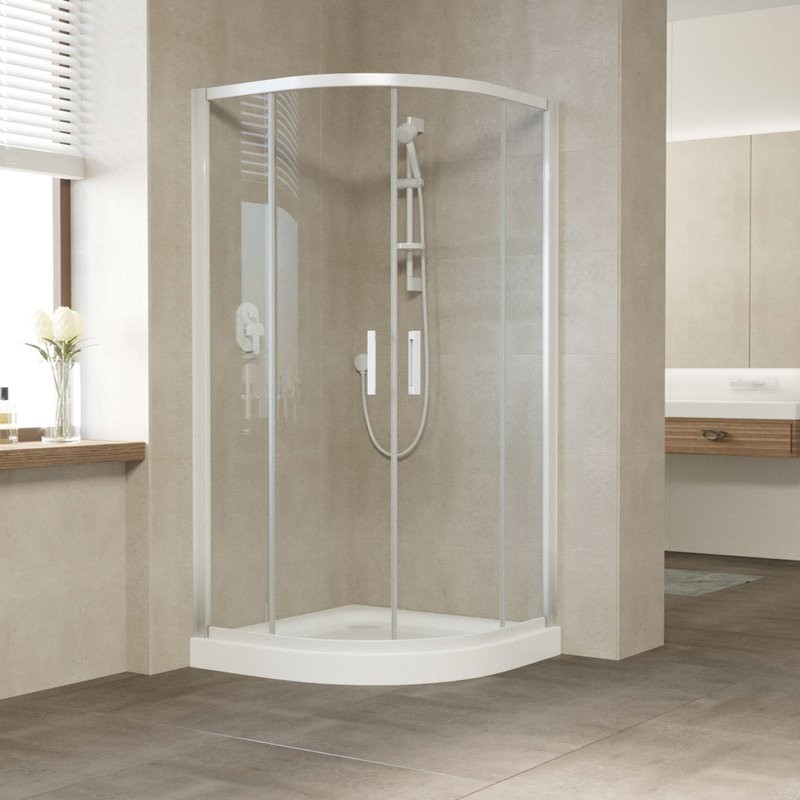 Душевой уголок Vegas Glass ZS 120 01 01 профиль белый, стекло прозрачное