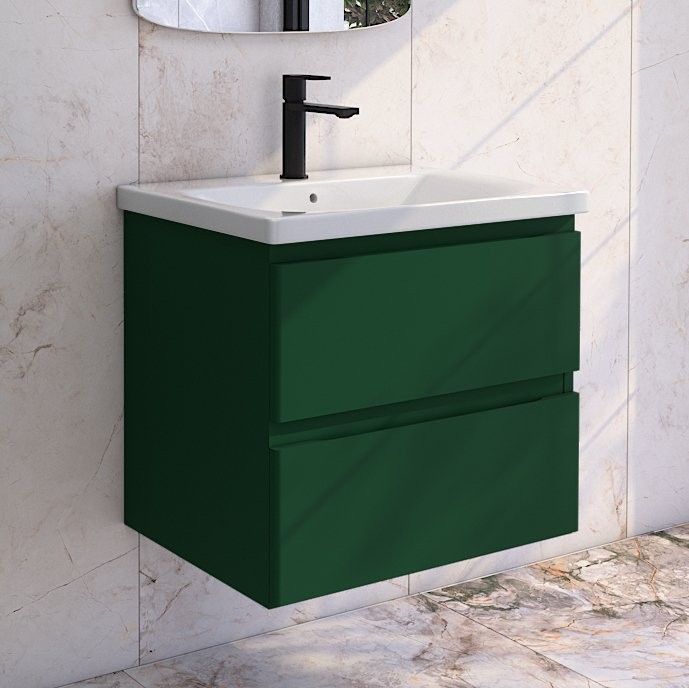 Тумба под раковину без столешницы Caprigo Forte 65 подвесная, бутылочное стекло