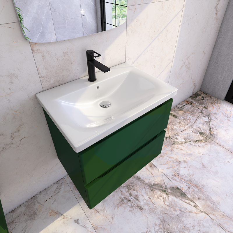 Тумба под раковину без столешницы Caprigo Forte 65 подвесная, бутылочное стекло