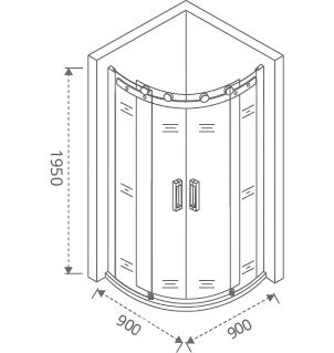 Душевой уголок Good Door Galaxy R-TD-90-C-CH