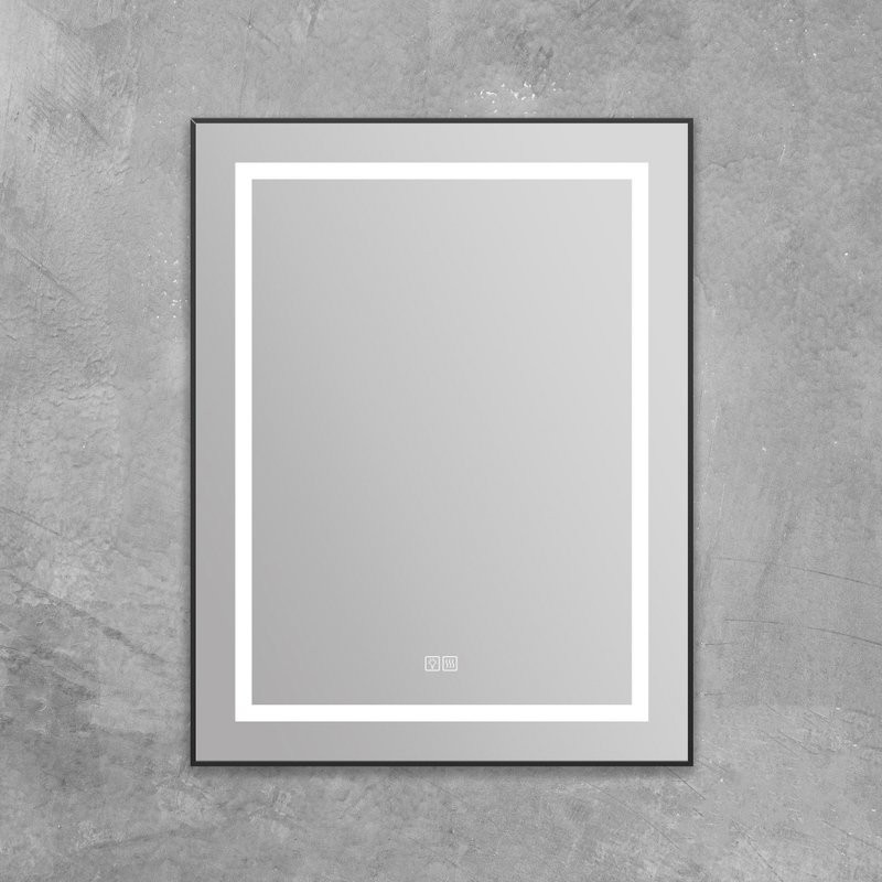 Зеркало BelBagno Kraft SPC-KRAFT-685-885-TCH-WARM-NERO черное, с подогревом