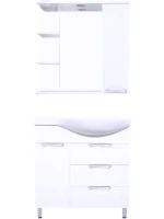 Мебель для ванной комнаты Style Line Жасмин 82 L белая, с бельевой корзиной