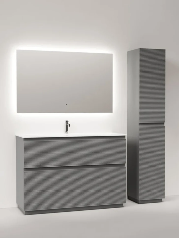 Тумба с раковиной Sancos Folk Floor 120 напольная, ergraut soft, раковина CN7017