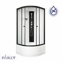 Душевая кабина Parly Bett B921 90х90, с высоким поддоном, профиль матовый черный, стекло матовое