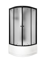 Душевая кабина Parly Bett B921 90х90, с высоким поддоном, профиль матовый черный, стекло матовое