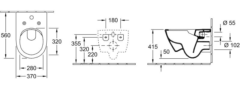 Комплект Унитаз подвесной Villeroy & Boch Subway 2.0 + Крышка 9M68 S101 с микролифтом, петли хром + Инсталляция TECE Now 9400412 4 в 1 с кнопкой смыва