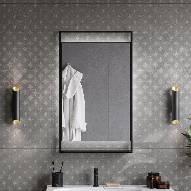 Зеркало KERAMA MARAZZI Plaza Next 60 черное матовое, с подсветкой