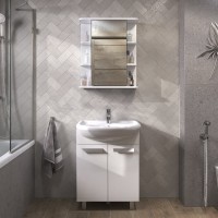 Мебель для ванной комнаты Vigo Hoska 60 2 дверцы, белая, с раковиной Балтика