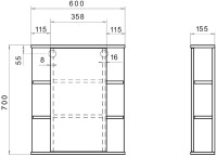 Мебель для ванной комнаты Vigo Hoska 60 2 дверцы, белая, с раковиной Балтика