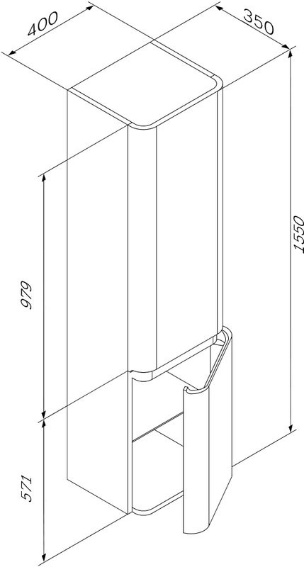 Шкаф-пенал для ванной AM.PM Sensation 40 R орех