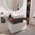 Мебель для ванной STWORKI Ольборг 80 столешница дуб карпентер, без отверстий, с тумбой 80, с раковиной STWORKI Soul 1 белой