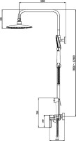 Душевая стойка Haiba HB24814-7 черная матовая