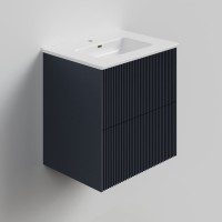 Тумба с раковиной La Fenice Terra Twin 60 подвесная, blu grigio, раковина Slim Line 60 см