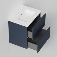 Тумба с раковиной La Fenice Terra Twin 60 подвесная, blu grigio, раковина Slim Line 60 см