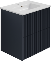 Тумба с раковиной La Fenice Terra Twin 60 подвесная, blu grigio, раковина Slim Line 60 см