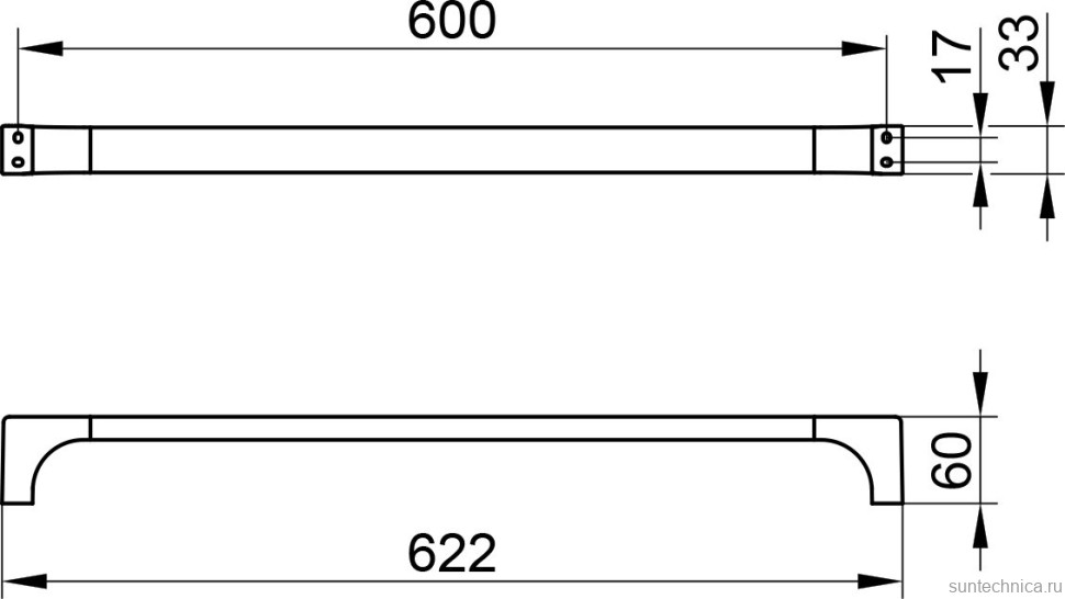 Держатель для полотенец Keuco Edition 11 11101250600 шлифованная латунь