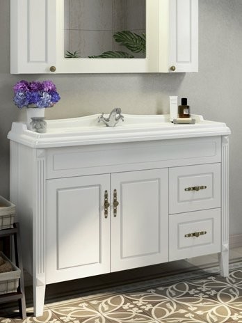 Тумба с раковиной Comforty Палермо 120 напольная, белый глянец