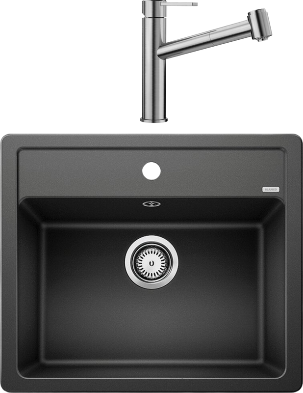 Комплект Мойка Blanco Legra 6 антрацит + Смеситель Ambis-S 523119