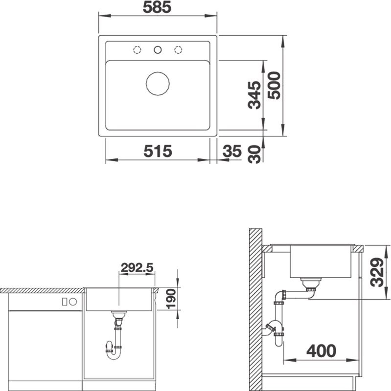 Комплект Мойка Blanco Legra 6 антрацит + Смеситель Ambis-S 523119