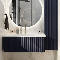 Тумба с раковиной La Fenice Terra 100 подвесная, blu grigio, раковина Slim Line 100 см
