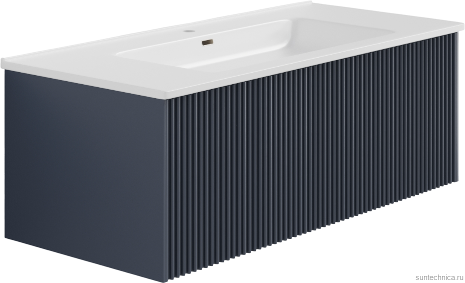 Тумба с раковиной La Fenice Terra 100 подвесная, blu grigio, раковина Slim Line 100 см