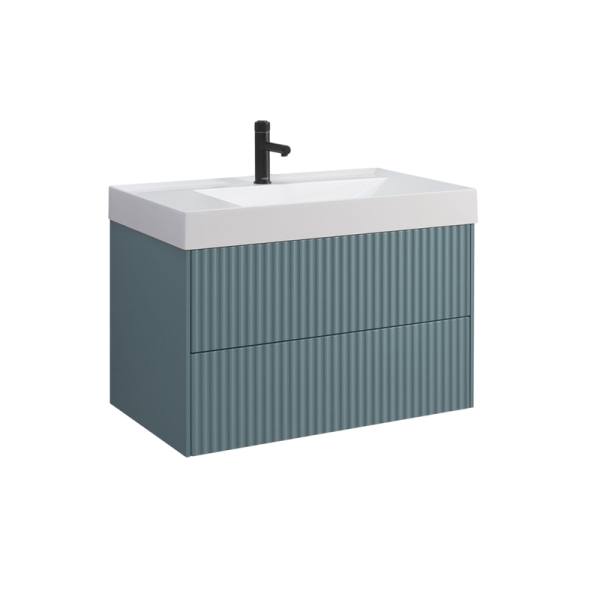 Тумба с раковиной Belux Сиртаки 85 подвесная, голубой малахит матовый, раковина 850-02