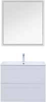 Тумба под раковину без столешницы Aquanet Терра 80 подвесная, белая матовая