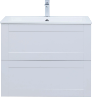 Тумба под раковину без столешницы Aquanet Терра 80 подвесная, белая матовая