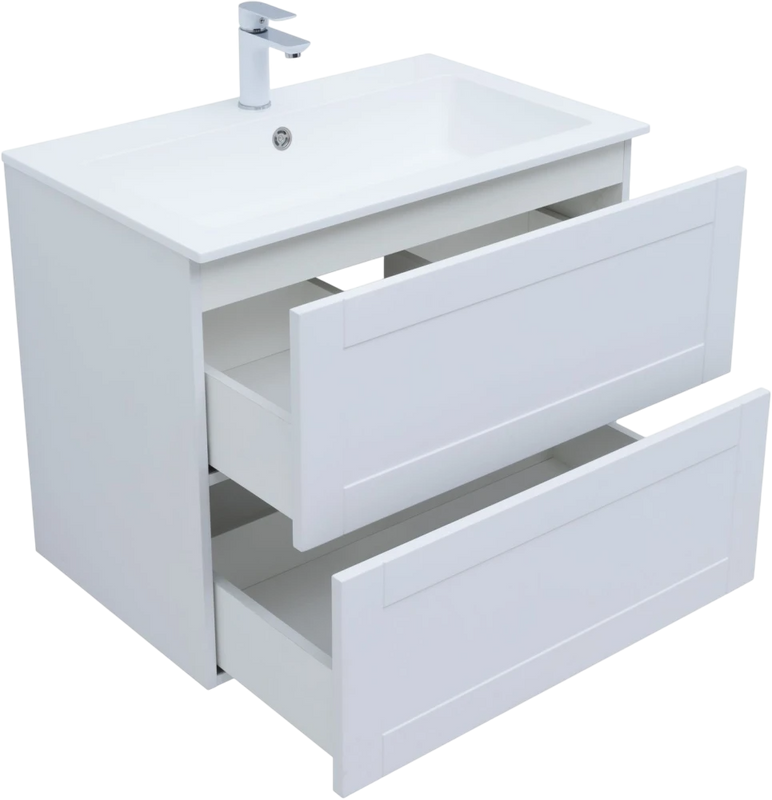 Тумба под раковину без столешницы Aquanet Терра 80 подвесная, белая матовая