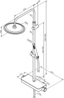Душевая стойка Damixa Scandinavian Pure 936750300 чернная матовая