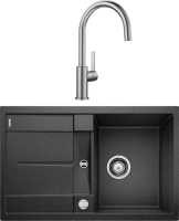 Комплект Мойка Blanco Metra 45S 513035 антрацит + Смеситель Candor 523120