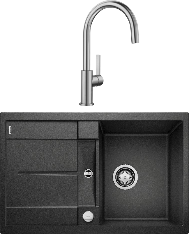 Комплект Мойка Blanco Metra 45S 513035 антрацит + Смеситель Candor 523120