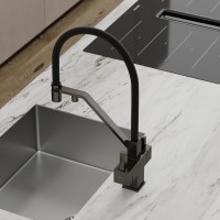 Смеситель для кухни Sancos Loro SC4007GG с гибким изливом, вороненая сталь