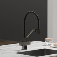 Смеситель для кухни Sancos Loro SC4007GG с гибким изливом, вороненая сталь