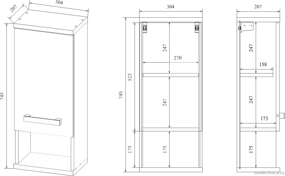 Шкаф Sanflor Ингрид 30, белый матовый, швейцарский вяз